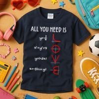 All You Need Is Love Math Vertical Kids T-Shirt thumb 3