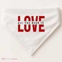 All You Need Is Love Cute Gift USA-Made Doggie Bandana thumb 0