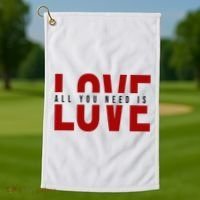 All You Need Is Love Cute Gift Golf Towel thumb 1