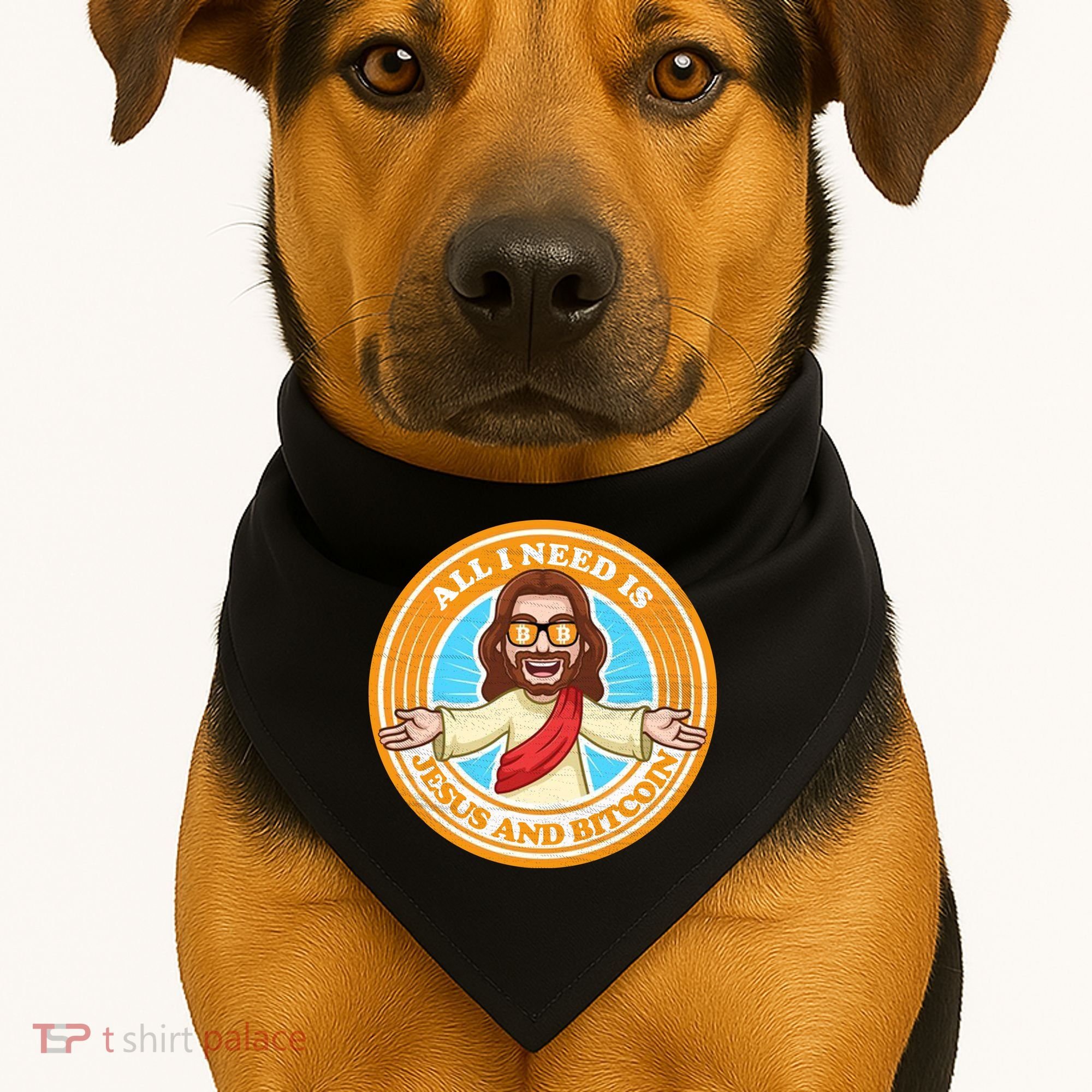All You Need Is Jesus And Bitcoin USA-Made Doggie Bandana