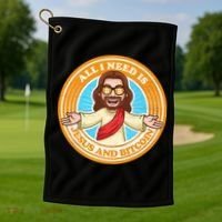 All You Need Is Jesus And Bitcoin Golf Towel thumb 1