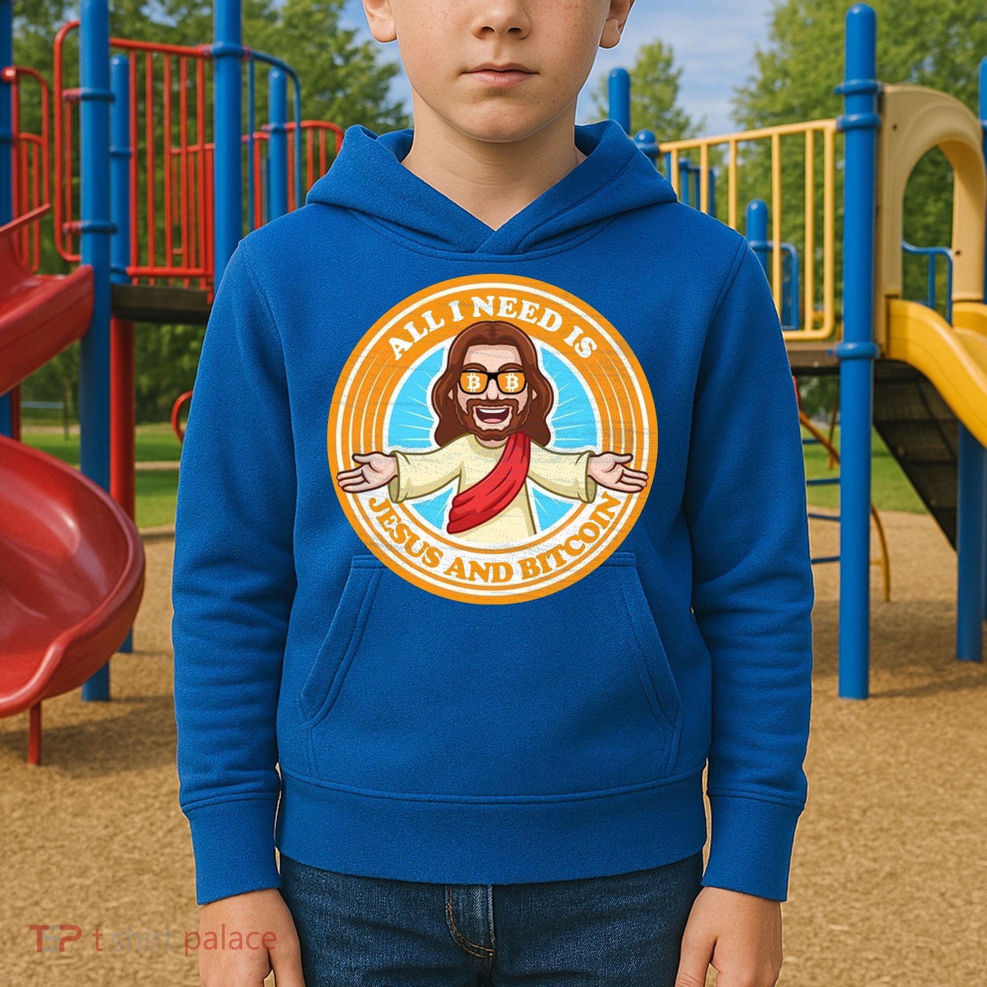 All You Need Is Jesus And Bitcoin Kids Hoodie
