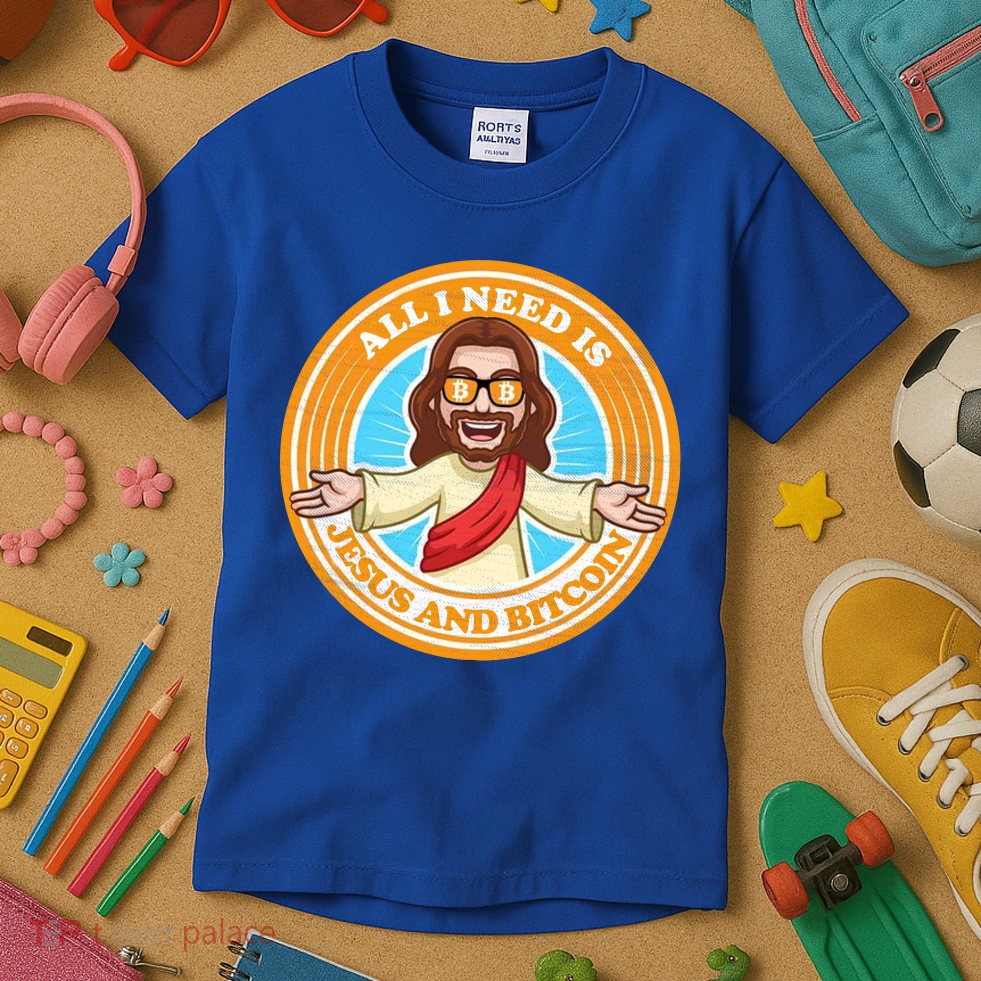 All You Need Is Jesus And Bitcoin Kids T-Shirt