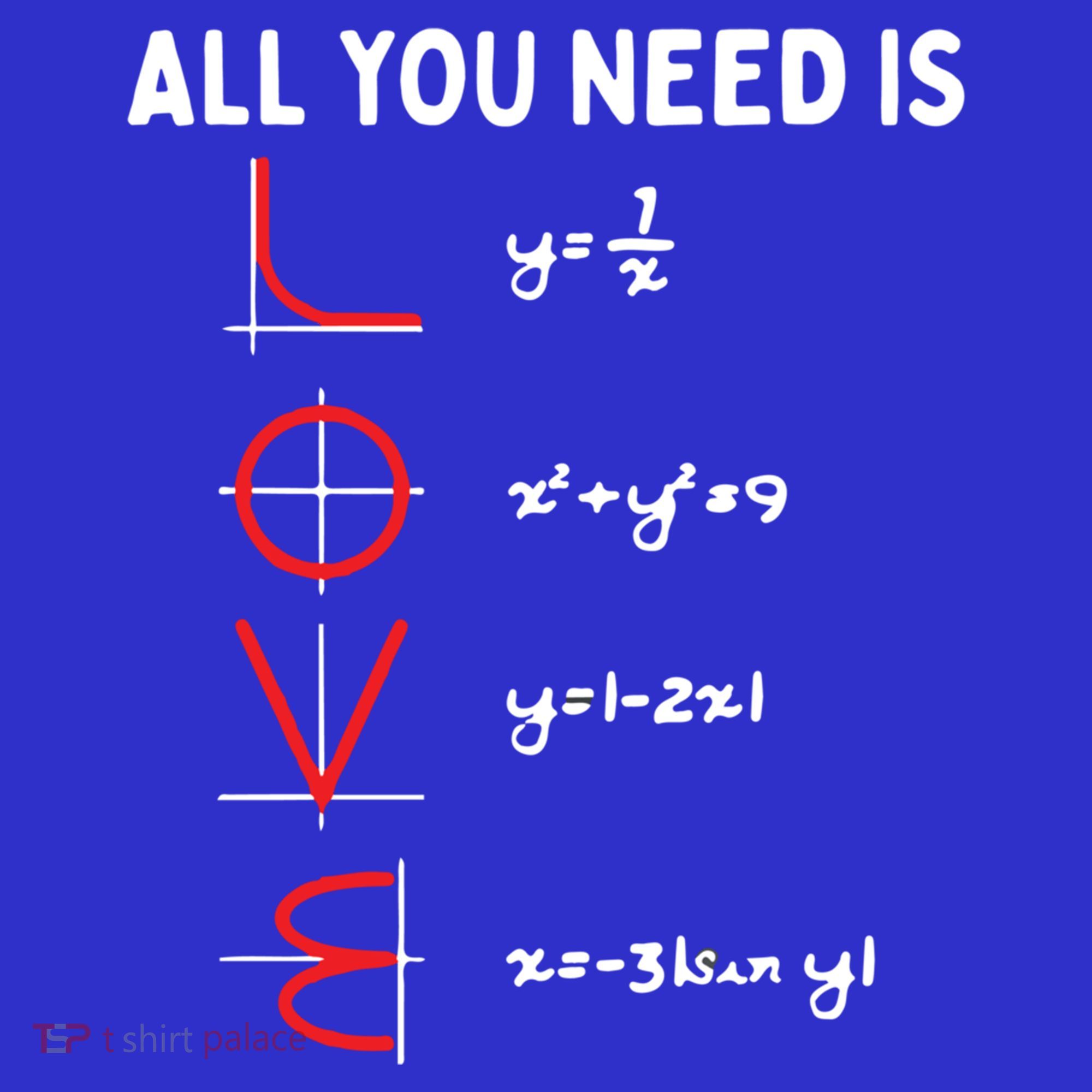 All You Need Is Love Math Valentines Day Mathematics Teacher Great Gift T-Shirt