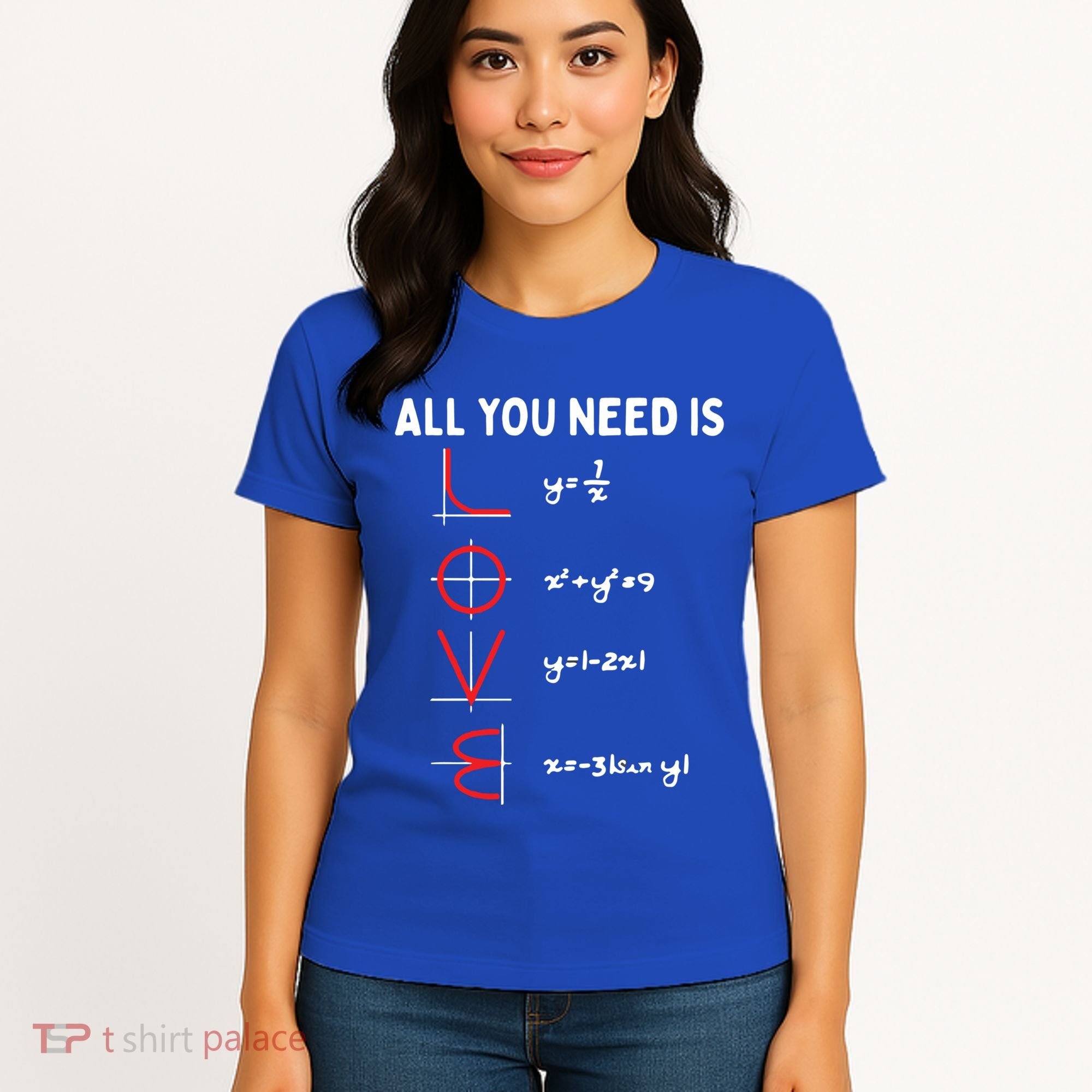 All You Need Is Love Math Valentines Day Mathematics Teacher Great Gift Women's T-Shirt