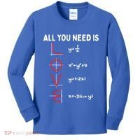 All You Need Is Love Math Valentines Day Mathematics Teacher Great Gift Kids Long Sleeve Shirt thumb 0