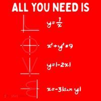 All You Need Is Love Math Valentines Day Mathematics Teacher Great Gift Santa Hat thumb 1