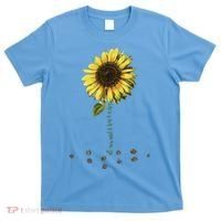 All You Need Is A Dog And Love Sunflower Paw Prints Gift T-Shirt thumb 0