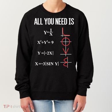 All You Need Is Love Funny Cute Math Equation Cool Gift Women's Sweatshirt