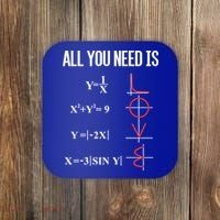 All You Need Is Love Funny Cute Math Equation Cool Gift Coaster thumb 0