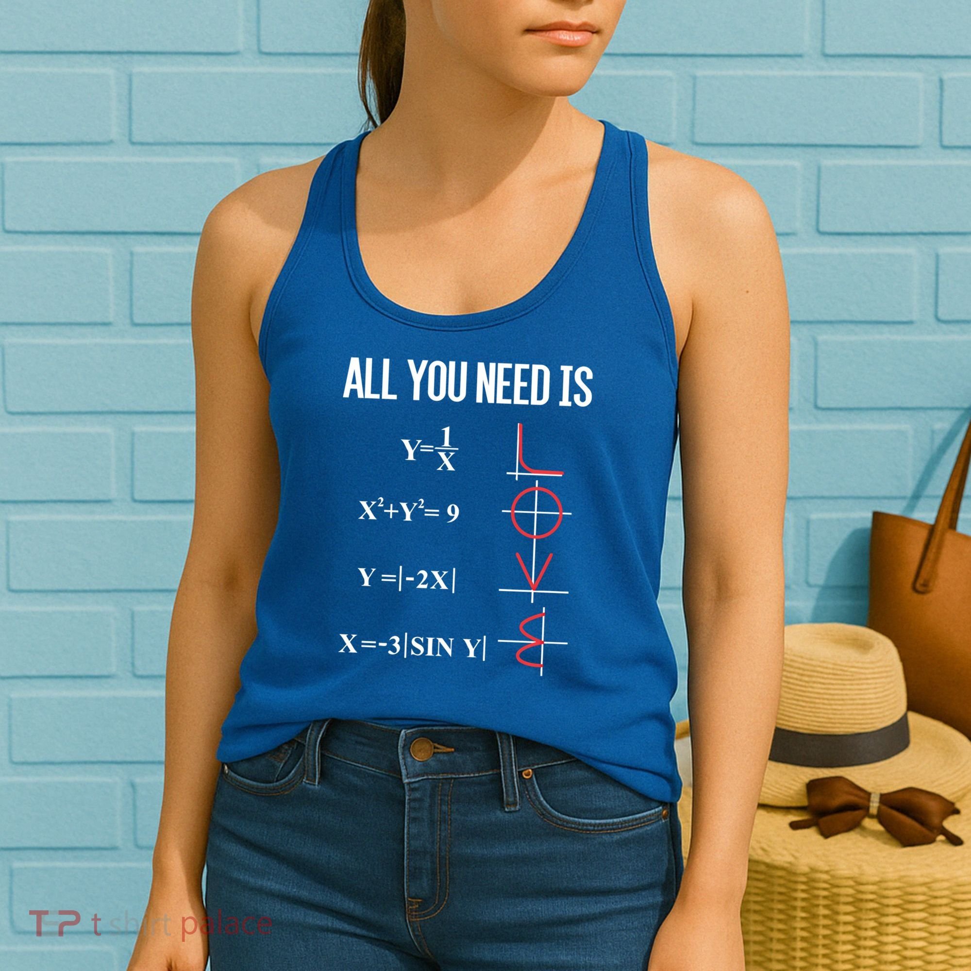 All You Need Is Love Funny Cute Math Equation Cool Gift Women's Tank Top
