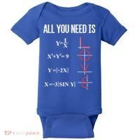 All You Need Is Love Funny Cute Math Equation Cool Gift Baby Bodysuit thumb 0