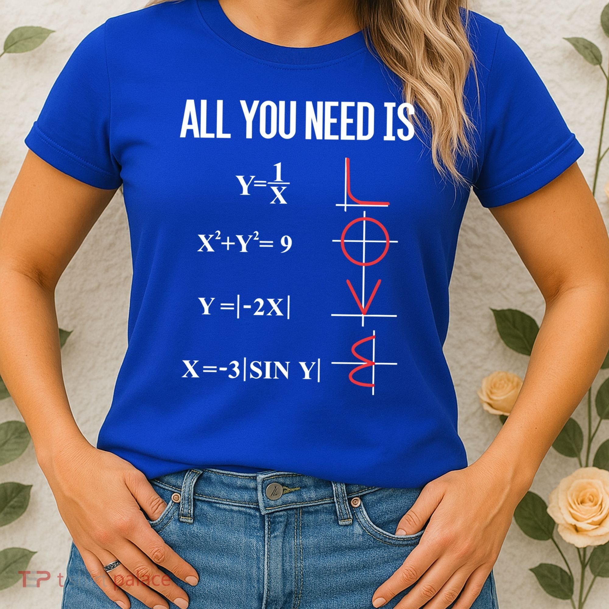 All You Need Is Love Funny Cute Math Equation Cool Gift Women's T-Shirt