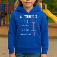 All You Need Is Love Funny Cute Math Equation Cool Gift Kids Hoodie thumb 3