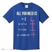 All You Need Is Love Funny Cute Math Equation Cool Gift Kids T-Shirt thumb 0