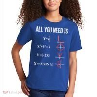 All You Need Is Love Funny Cute Math Equation Cool Gift Kids T-Shirt thumb 2