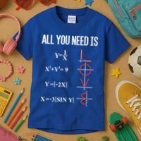 All You Need Is Love Funny Cute Math Equation Cool Gift Kids T-Shirt thumb 3