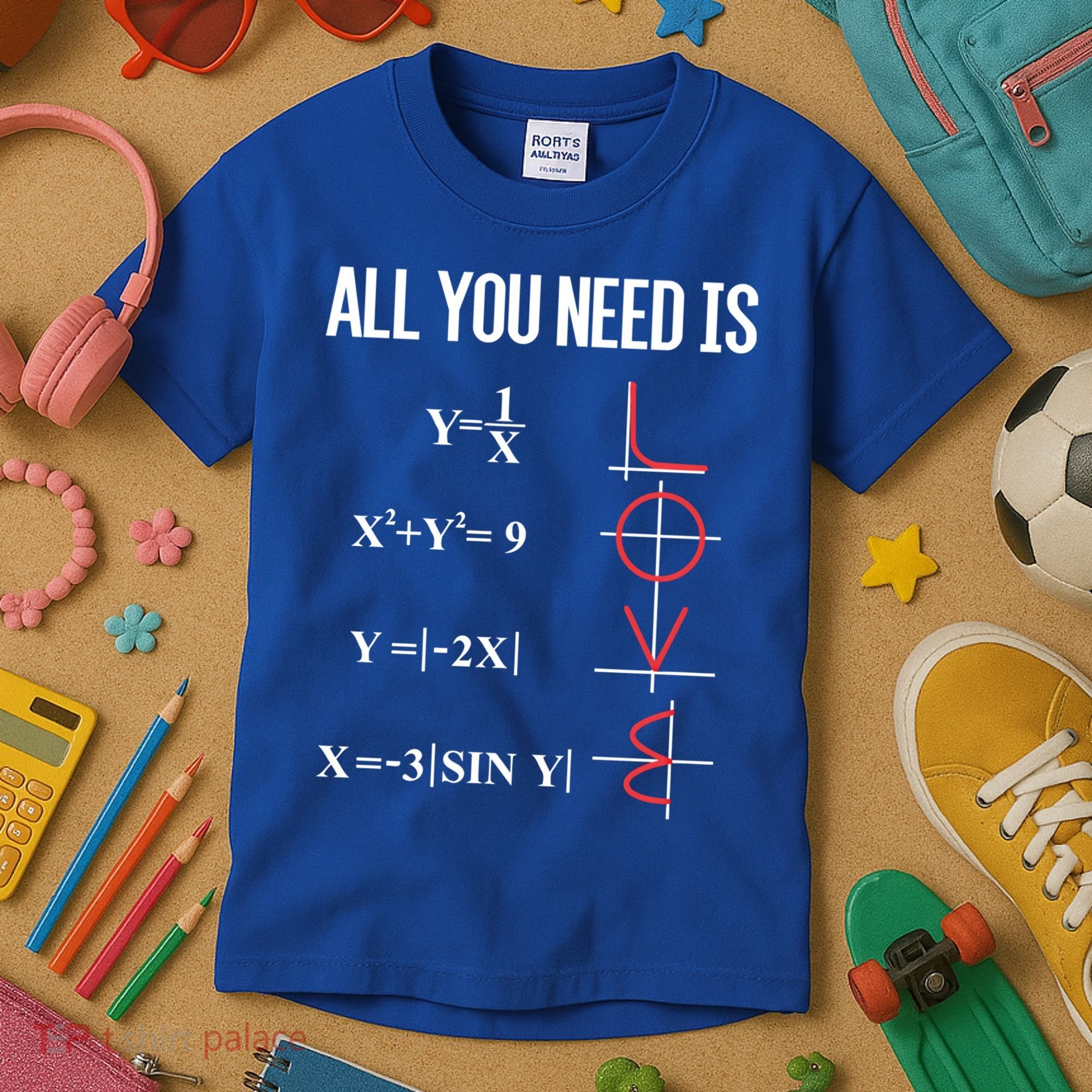 All You Need Is Love Funny Cute Math Equation Cool Gift Kids T-Shirt