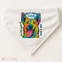 All You Need Is Love And A Dog USA-Made Doggie Bandana thumb 0