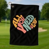 All You Need Is Love Heart Golf Towel thumb 1