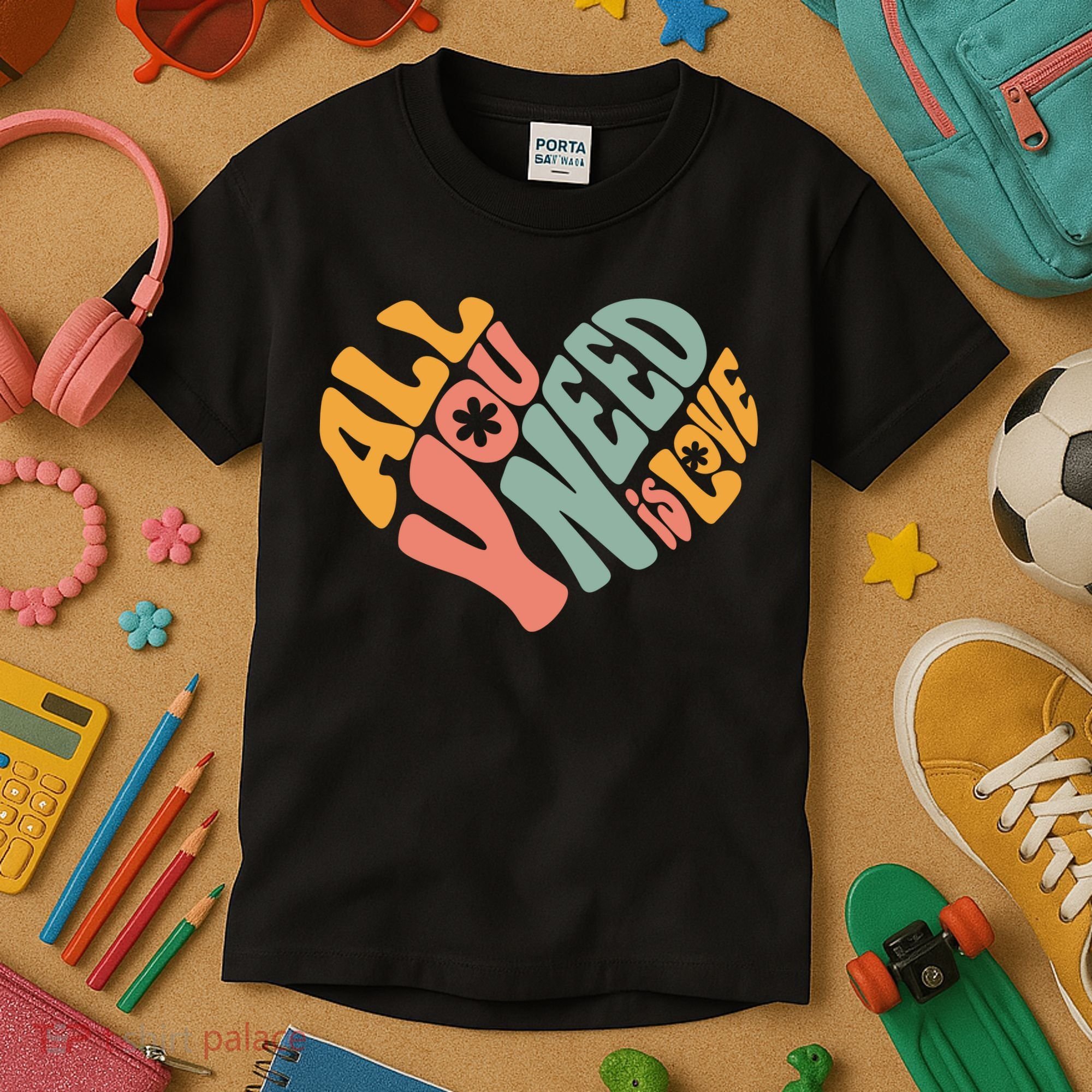 All You Need Is Love Heart Kids T-Shirt