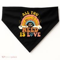 All You Need Is Love Hippie Rainbow Peace USA-Made Doggie Bandana thumb 0