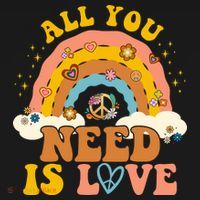 All You Need Is Love Hippie Rainbow Peace Women's Hoodie thumb 2