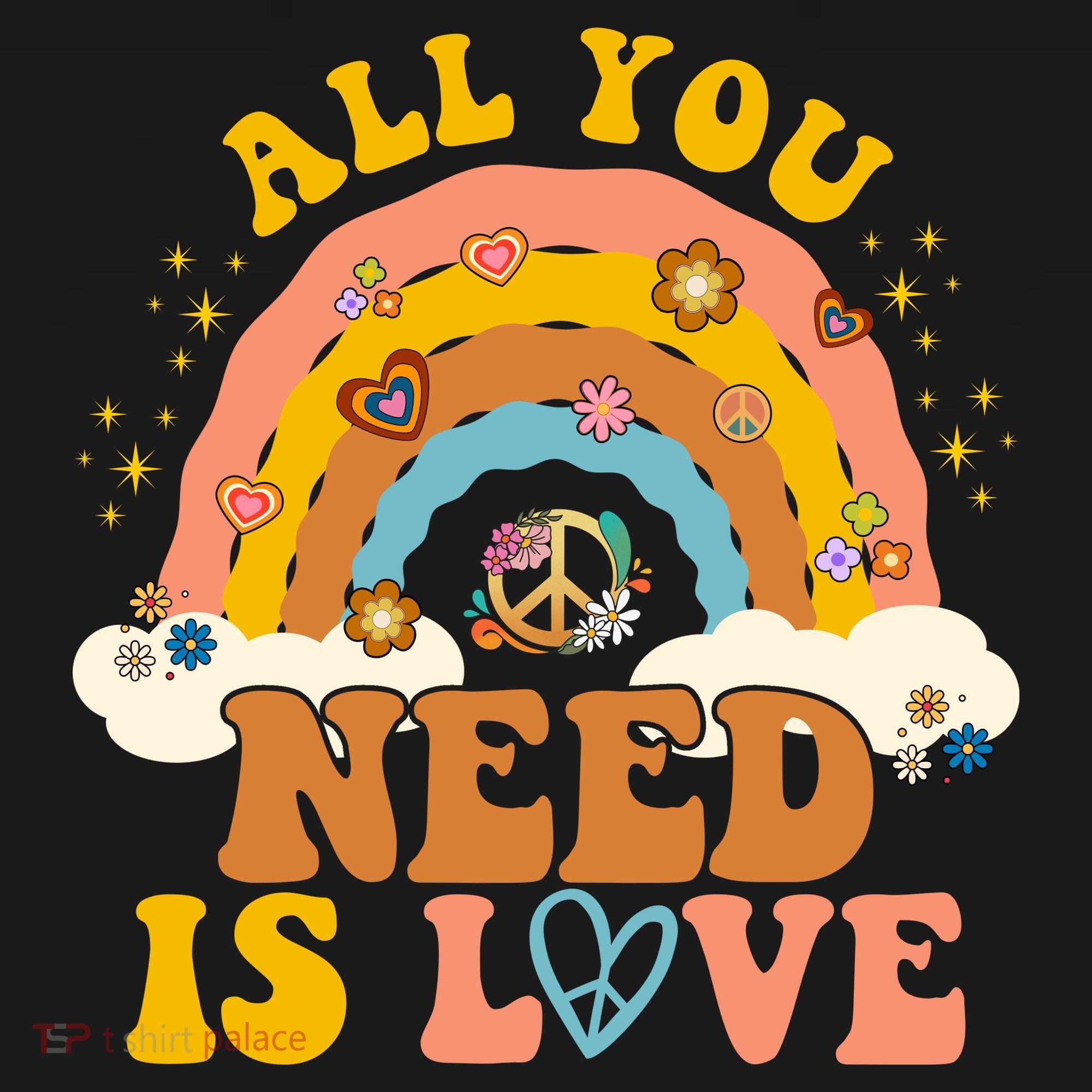 All You Need Is Love Hippie Rainbow Peace Mousepad