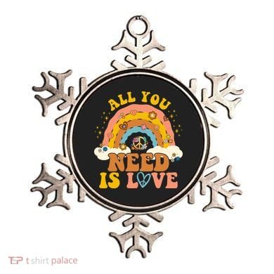 All You Need Is Love Hippie Rainbow Peace Ornament