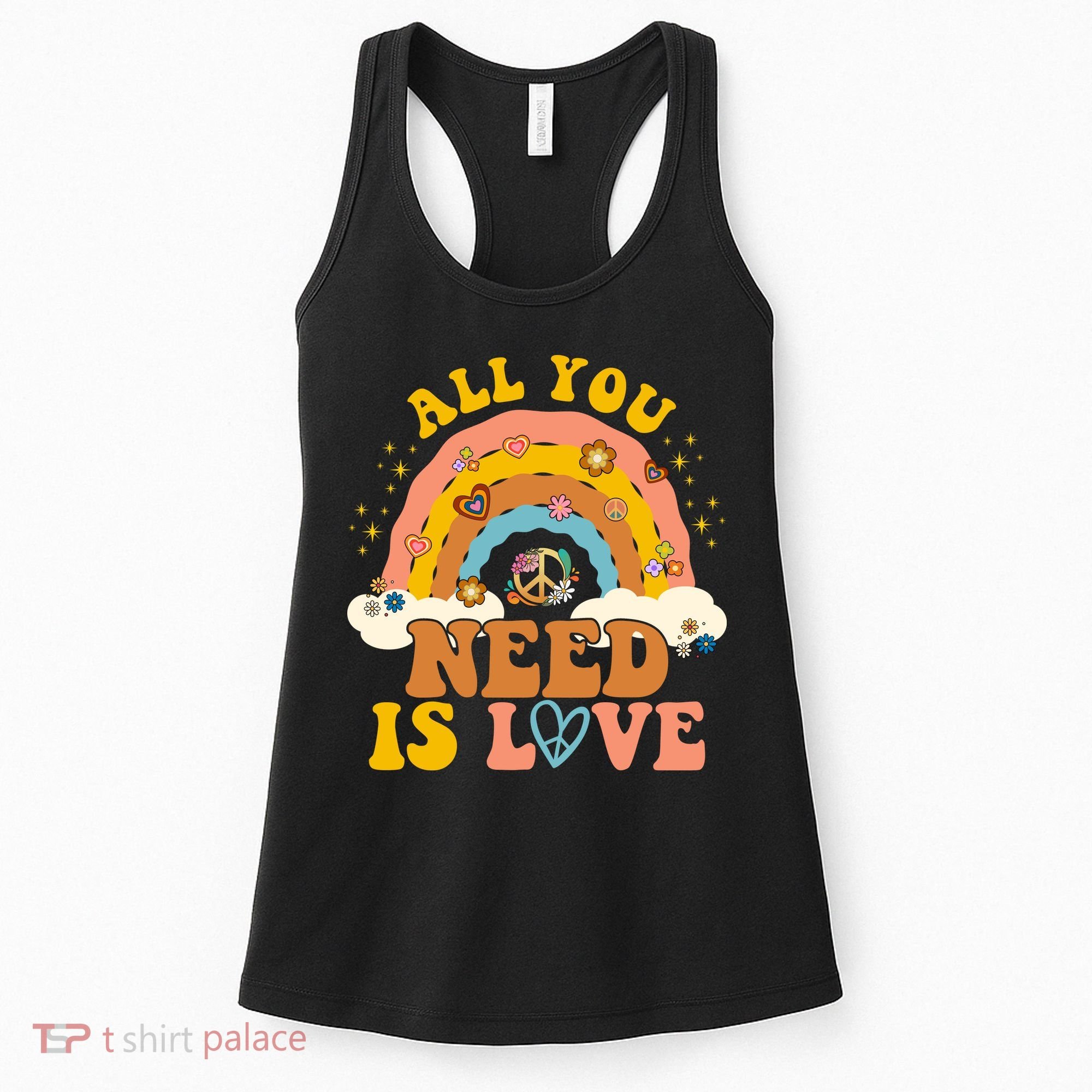 All You Need Is Love Hippie Rainbow Peace Women's Tank Top