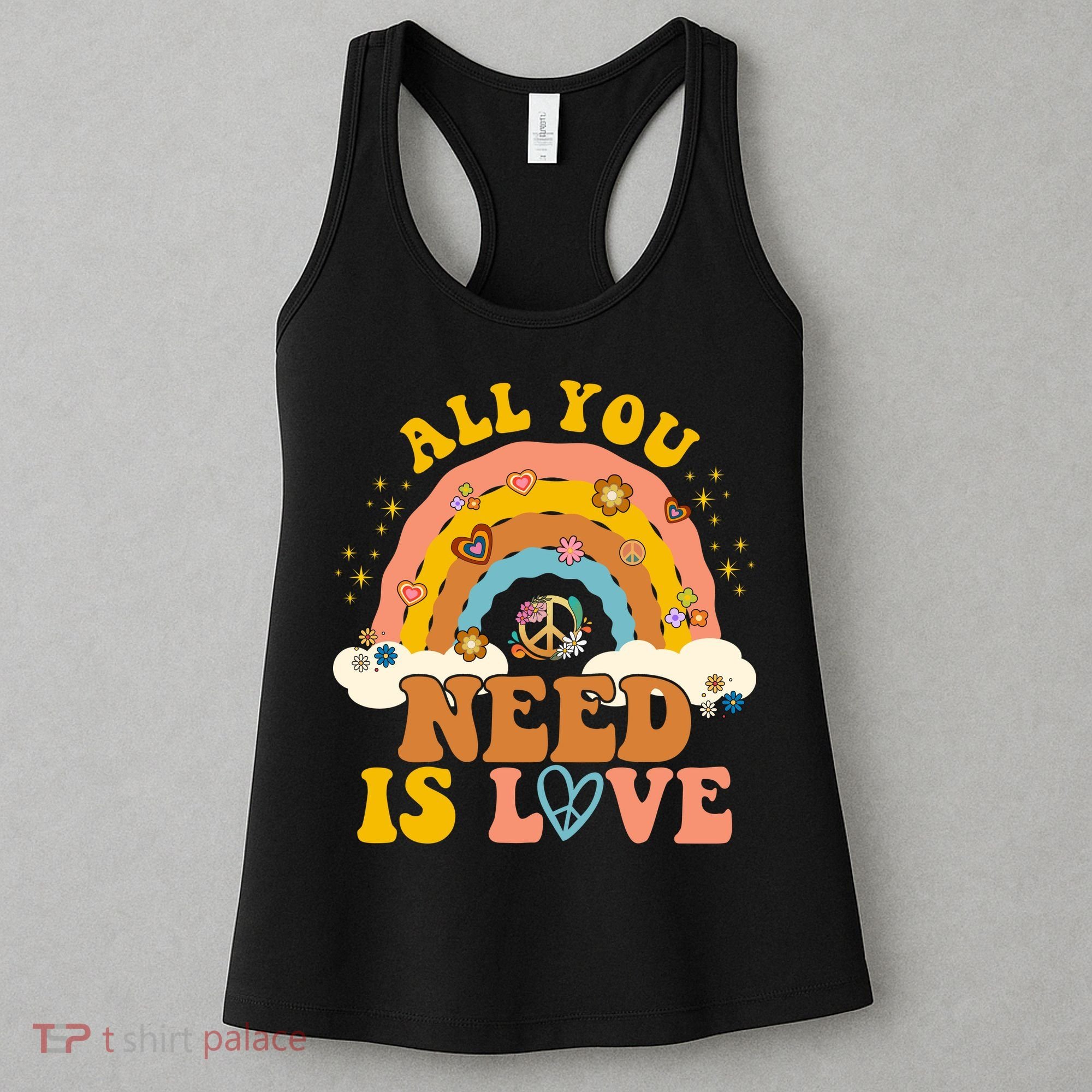 All You Need Is Love Hippie Rainbow Peace Women's Tank Top