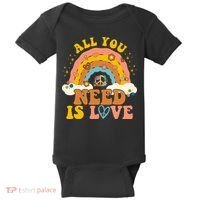 All You Need Is Love Hippie Rainbow Peace Baby Bodysuit thumb 0