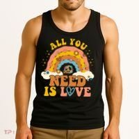 All You Need Is Love Hippie Rainbow Peace Tank Top thumb 3