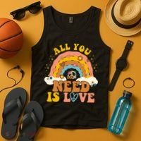 All You Need Is Love Hippie Rainbow Peace Tank Top thumb 4