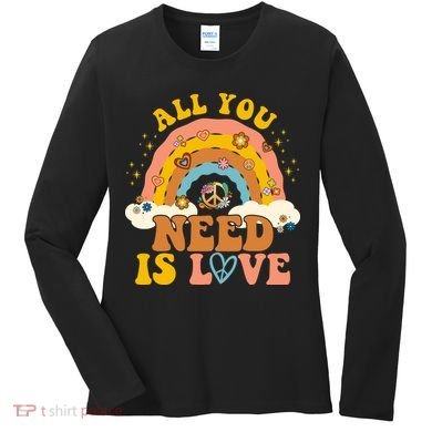 All You Need Is Love Hippie Rainbow Peace Women's Long Sleeve Shirt