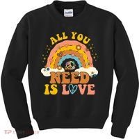 All You Need Is Love Hippie Rainbow Peace Kids Sweatshirt thumb 0