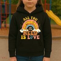 All You Need Is Love Hippie Rainbow Peace Kids Hoodie thumb 3