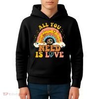 All You Need Is Love Hippie Rainbow Peace Kids Hoodie thumb 4
