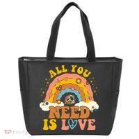 All You Need Is Love Hippie Rainbow Peace Tote Bag thumb 0