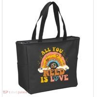 All You Need Is Love Hippie Rainbow Peace Tote Bag thumb 2