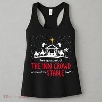 Are You Part Of Inn Crowd Or Stable Few Christmas Nativity Women's Tank Top thumb 3