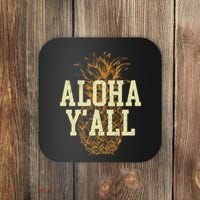 Aloha Yall Pineapple Vacation Hawaiian Coaster thumb 0