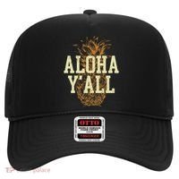 Aloha Yall Pineapple Vacation Hawaiian Hat thumb 0