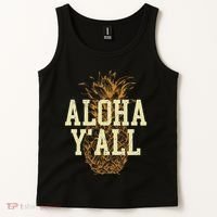 Aloha Yall Pineapple Vacation Hawaiian Tank Top thumb 2