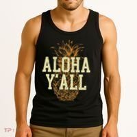 Aloha Yall Pineapple Vacation Hawaiian Tank Top thumb 3