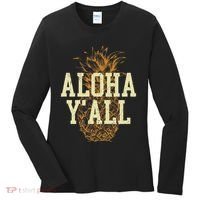 Aloha Yall Pineapple Vacation Hawaiian Women's Long Sleeve Shirt thumb 0
