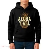 Aloha Yall Pineapple Vacation Hawaiian Kids Hoodie thumb 4