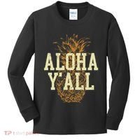 Aloha Yall Pineapple Vacation Hawaiian Kids Long Sleeve Shirt thumb 0