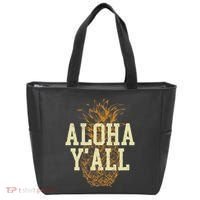 Aloha Yall Pineapple Vacation Hawaiian Tote Bag thumb 0