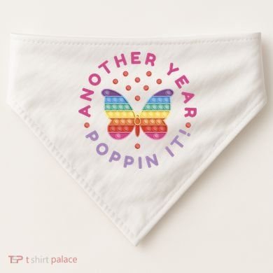 Another Year Poppin It Butterfly Push Pop USA-Made Doggie Bandana